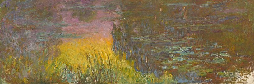 Die Seerosen - untergehende Sonne, Claude Monet von Meesterlijcke Meesters