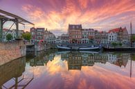 Das malerische Delfshaven Rotterdam und ein schöner Abendrot im Himmel von Rob Kints Miniaturansicht