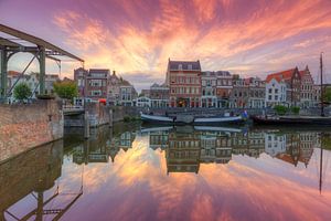 Coucher de soleil dans le pittoresque Delfshaven Rotterdam sur Rob Kints