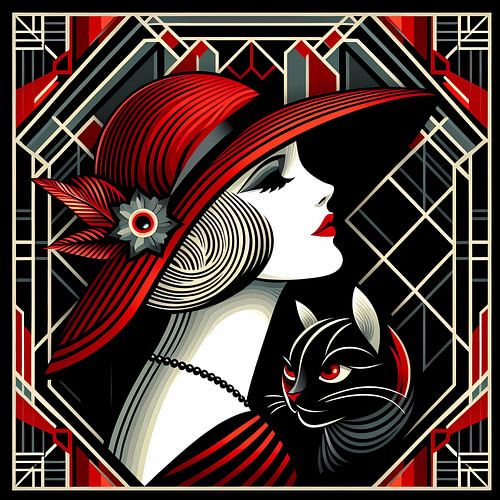 Vrouw met een zwarte kat