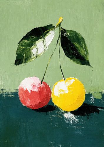 Abstracte kersen op groen