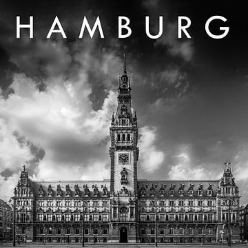 Hamburg Rathaus Schwarz-weiß von Christian Müringer