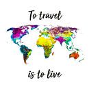 Tropische Wereldkaart met Quote | Wandcirkel van WereldkaartenShop thumbnail