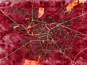 Map of Halberstadt with the style 'Amber Autumn' by Maporia