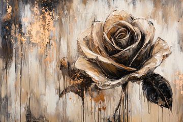 Expressieve roos in aardetinten van Art & Soul Creations
