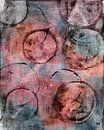 Abstrakte Komposition mit Kreisen. Rosa, lila, orange und warme graue Farben von Dina Dankers Miniaturansicht