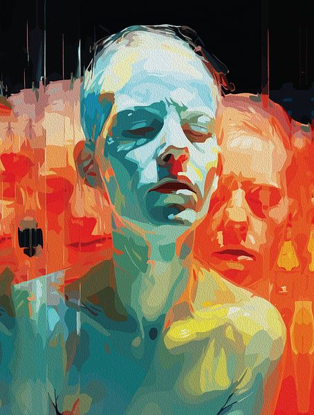 Multiplicity of Mind - Abstraktes emotionales Portrait Wandkunst von Ramy Salah Hefny