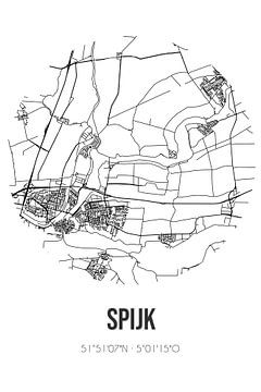 Spijk (Gelderland) | Landkaart | Zwart-wit van Rezona