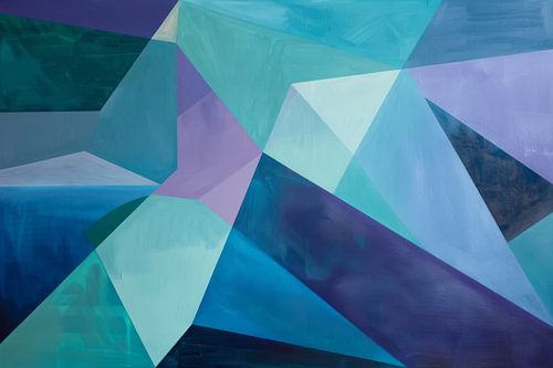 Abstracte geometrie in blauw
