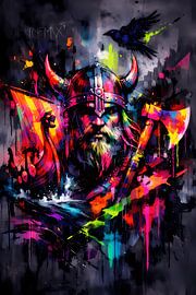 Neon Viking Spirit – Raven & Warship Power von ButterflyPix