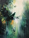 Groene Vogel van Blikvanger Schilderijen thumbnail