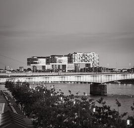 Crane houses in the Rheinau harbour in Cologne