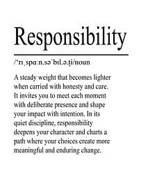 Responsibility Definition – Weiß von WordsThatInspire