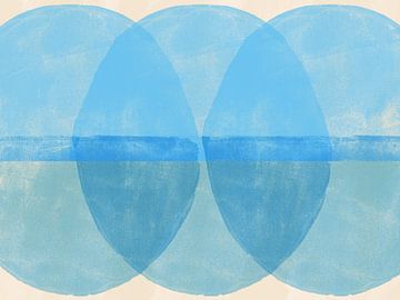 Three ovals. Abstract painting in pastel colors. by Dina Dankers