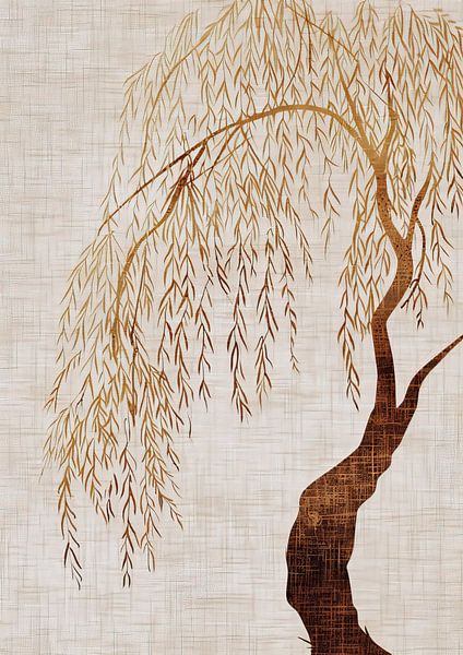 Tree painting Weeping Willow | Willow Whispers by Modern Collection
