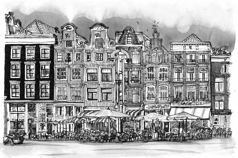 Nieuwmarkt De Wallen Amsterdam Nederland van Hendrik-Jan Kornelis