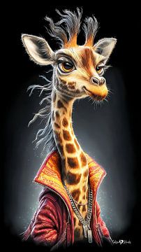 giraffe portrait by Gelissen Artworks
