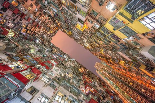 Hongkong Wanddecoratie – Quarry Bay Urban Density in Diagonaal Perspectief