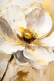 Abstrakte Blume mit goldenen Details von Art & Soul Creations