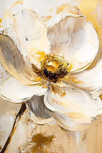 Abstracte bloem met gouden details