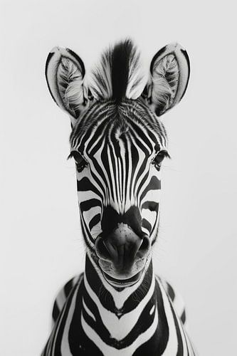 Zebra in zwart-wit
