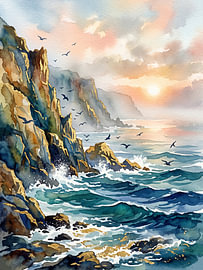 Falaise Dorée au Crépuscule sur Manjik Pictures