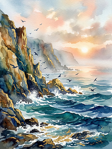 Die Goldene Klippe in der Abenddämmerung