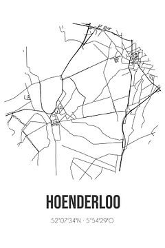 Hoenderloo (Gueldre) | Carte | Noir et blanc sur Rezona