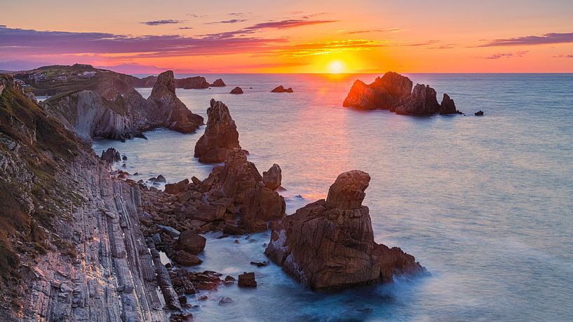 Sunset at Urros de Liencres, Cantabria, Spain by Henk Meijer Photography