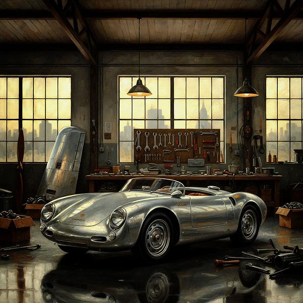 Classic Porsche 550 Spyder in Workshop by Jan Keteleer