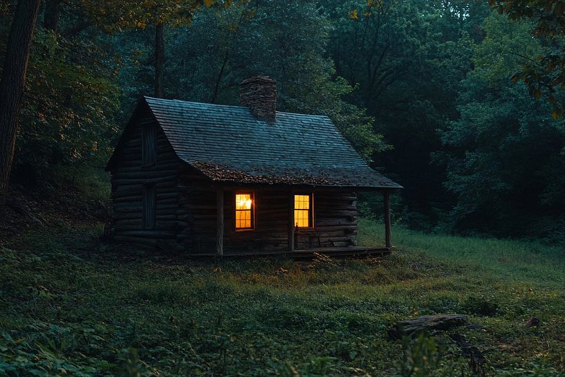 Gemütliche Blockhütte im Wald von Art & Soul Creations