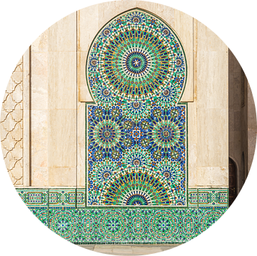 Close-up van de Hassan II moskee in Casablanca, Marokko. van Liset Verberne