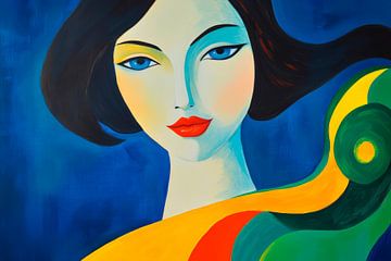 Mystical portrait of a woman in vibrant colours by Poster Art Shop