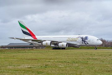 Emirates Airbus A380 with special livery. by Jaap van den Berg