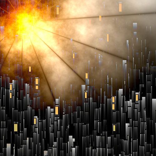 Hot shine over the city