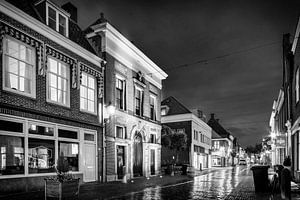 Le Waag à IJsselstein la nuit en noir et blanc