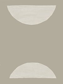 Formes abstraites en blanc sur gris chaud. sur Dina Dankers