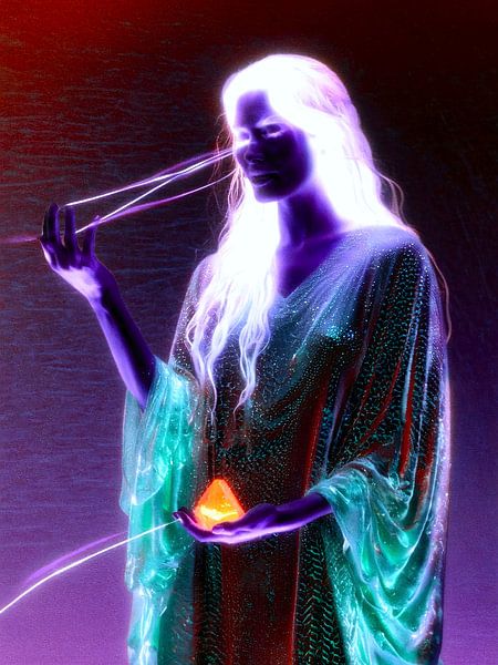 Mystical contrast: The luminous fortune teller by A.D. Digital ART