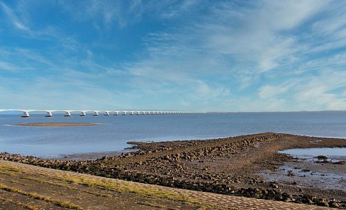 Zeeland bridge in the landscape