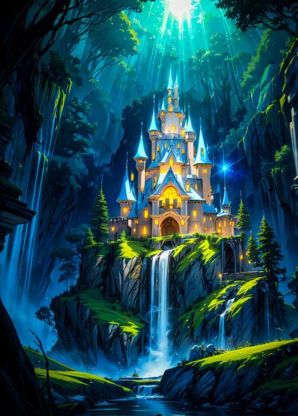 Château fantastique dans la forêt par Ruzerin