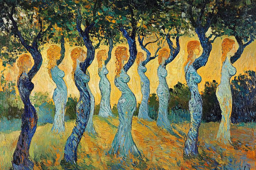 peinture à l'huile forêt spirituelle par Egon Zitter