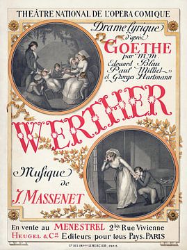 Affiche pour la première du Werther (1893) de Jules Massenet par Eugène Grasset sur Peter Balan