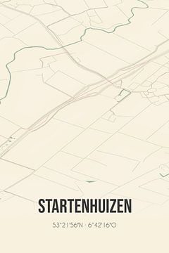 Vintage map of Startenhuizen (Groningen) by Rezona