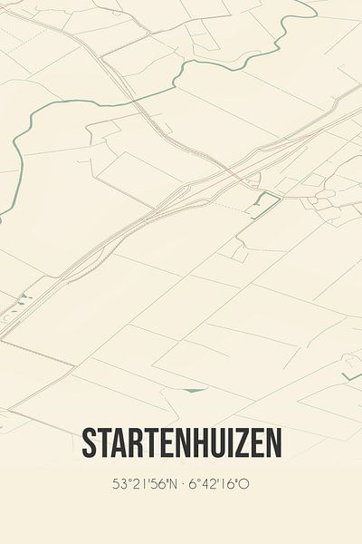 Vintage map of Startenhuizen (Groningen) by Prints of Place