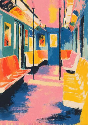 New York metro pastel plakkaatverf