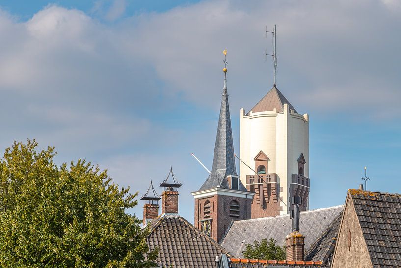 Dorfkirche und Wasserturm in Barendrecht von Ad Van Koppen Fotografie