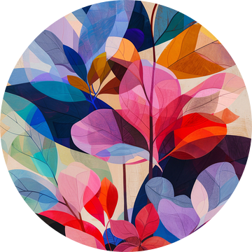 Geometrische bloemen Moderne muurschildering voor natuur- en kunstliefhebbers