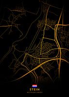 Stein Stadsplattegrond Modern Zwart Goud