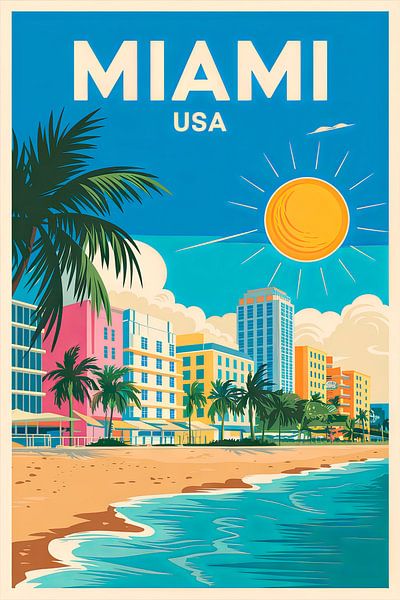 Miami, États-Unis par Poster Art Shop
