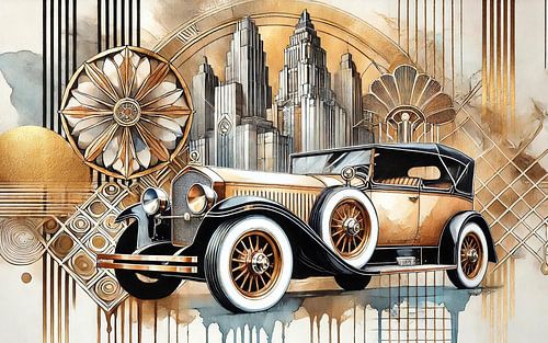 Klassieke auto met art-decotoets